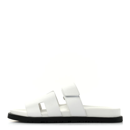 Hermes Calfskin Womens Chypre Sandals 40 White 1 of 10