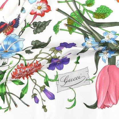 Gucci Silk Twill Flora Square Scarf White 2 of 3