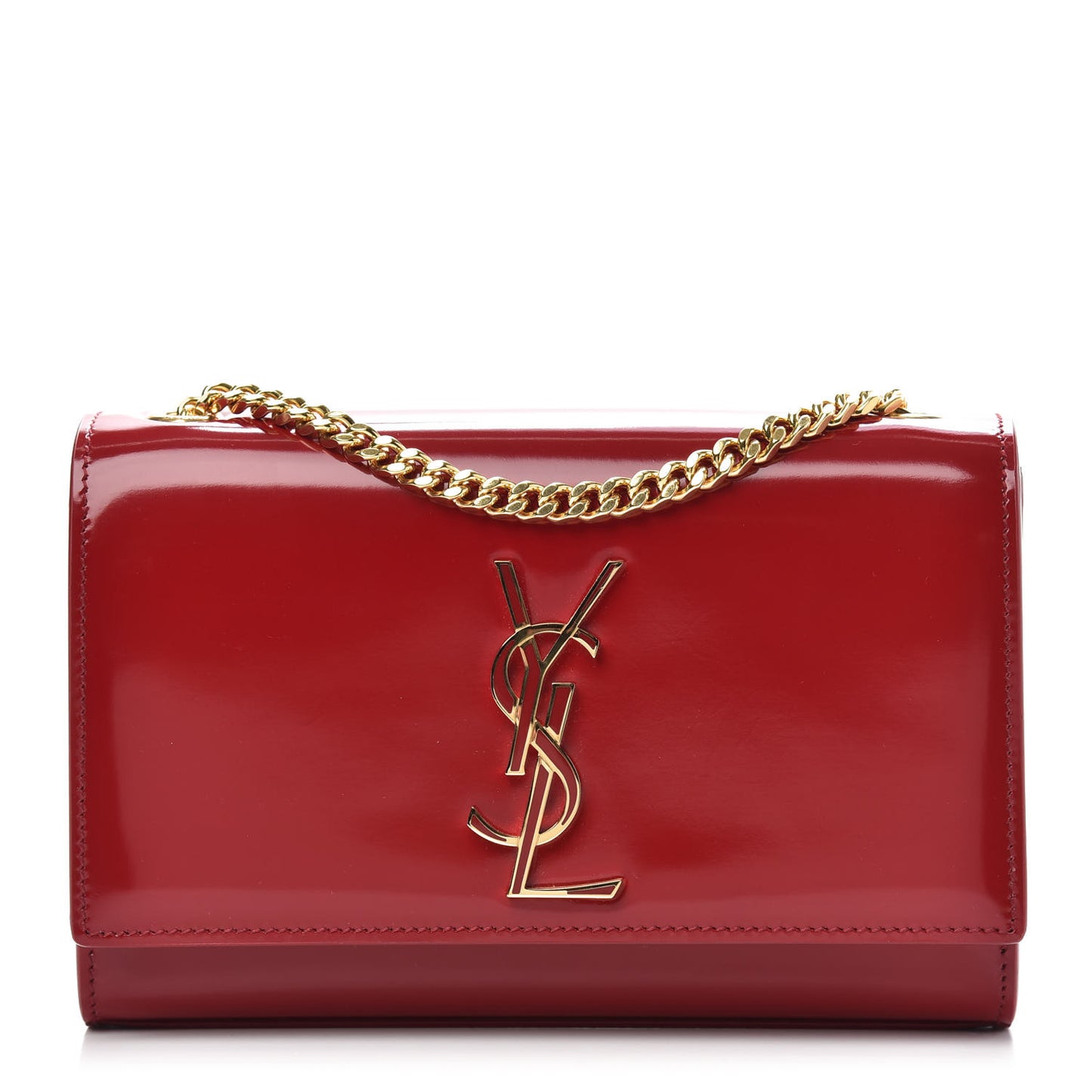 Patent Small Monogram Kate Satchel Red