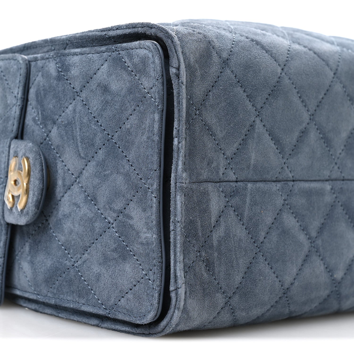 Chanel Suede Quilted Small Chanel 25 Handbag Blue 9 of 11