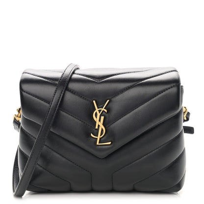 Saint Laurent Calfskin Y Quilted Monogram Toy Loulou Crossbody Bag Black 1 of 14