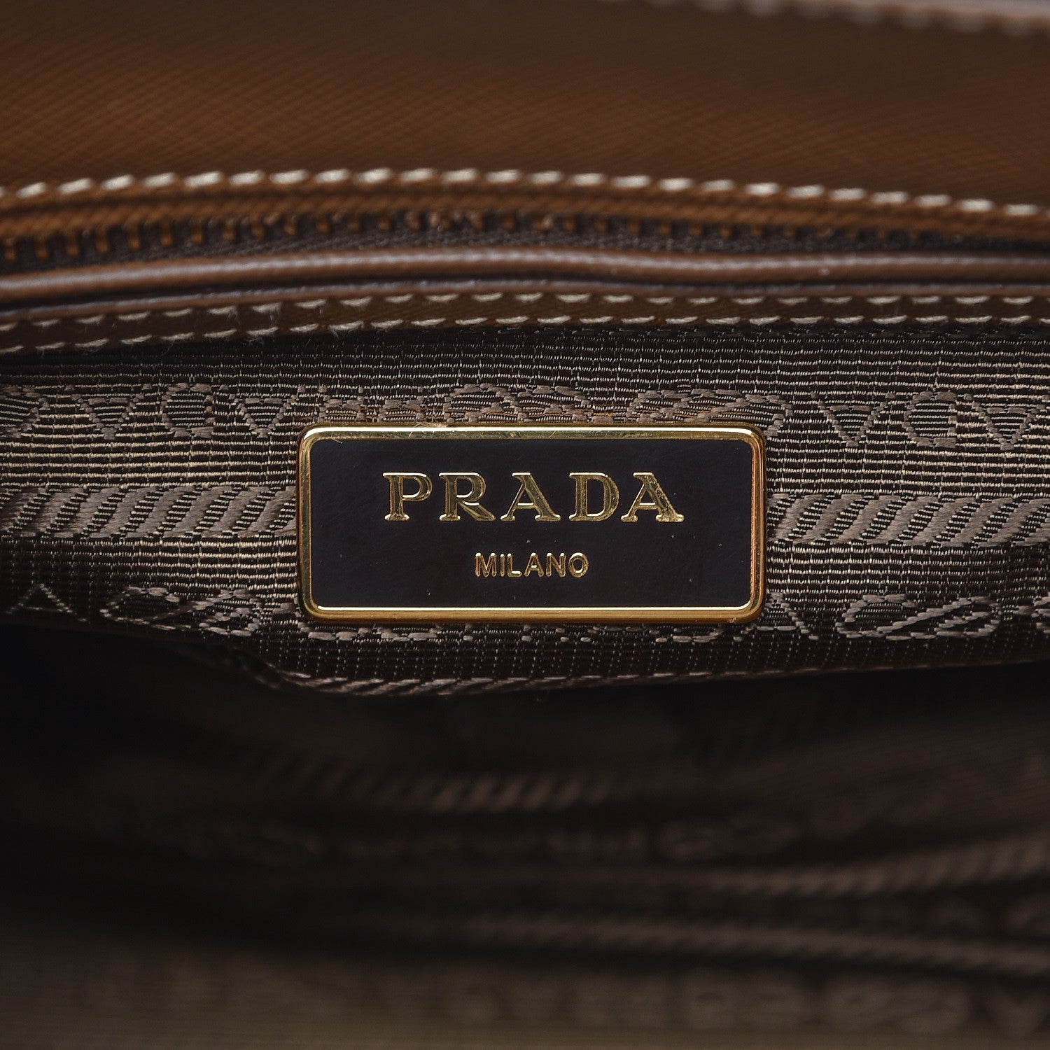 Prada Saffiano Lux Mini Galleria Double Zip Tote Cannella 7 of 9
