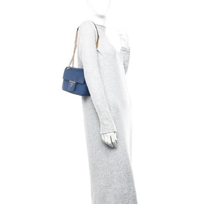 Prada Saffiano Flap Shoulder Bag Bluette 2 of 10