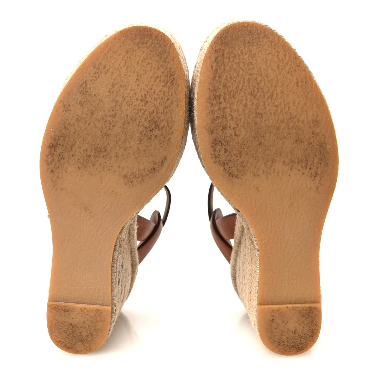 Saint Laurent Calfskin Tribute 95 Platform Espadrille Wedge Sandals 37 Brown 6 of 12