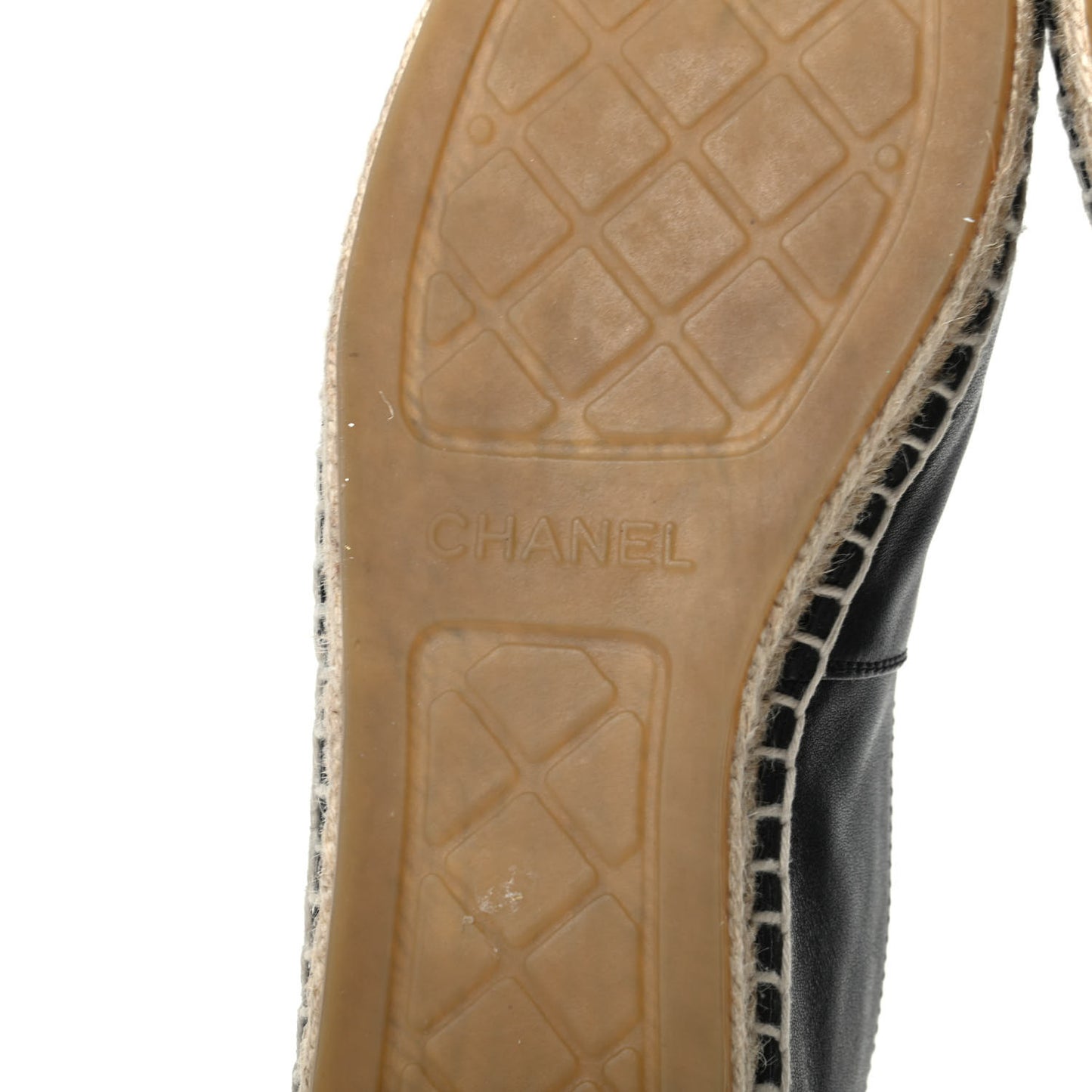 Calfskin Chain CC Espadrilles 38 Black