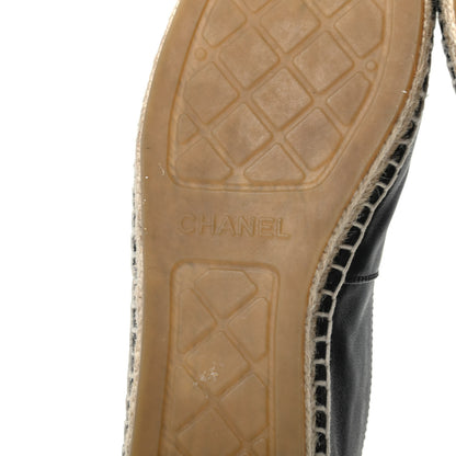 Chanel Calfskin Chain CC Espadrilles 38 Black 7 of 8