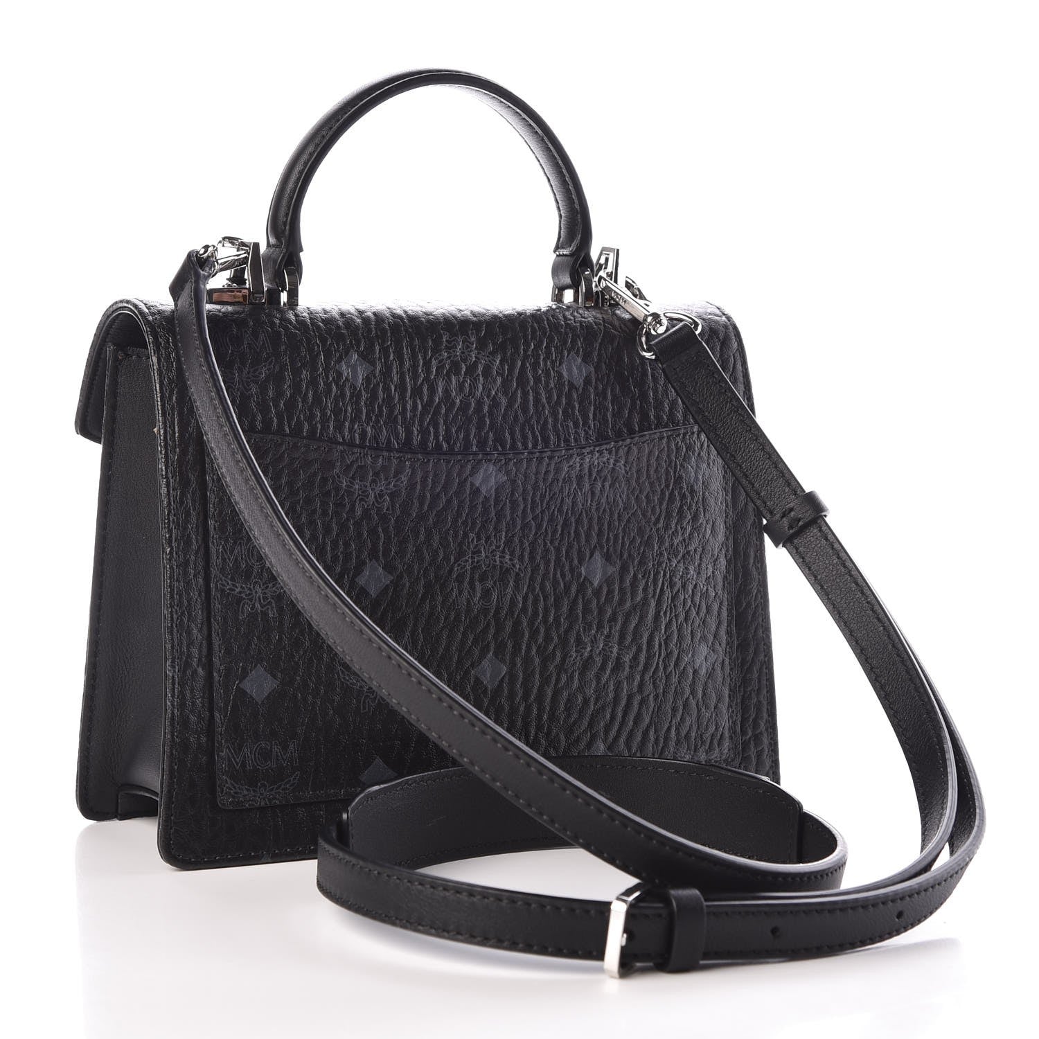 MCM Visetos Small Patricia Satchel Black 3 of 8