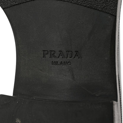 Prada Spazzolato Metal Triangle Logo 50mm Loafers 40.5 Black 8 of 12