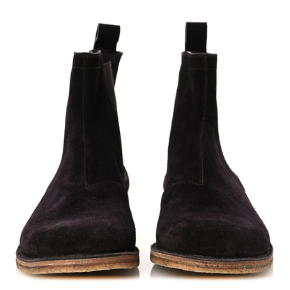 Bottega Veneta Suede Calfskin Rubber Sole Chelsea Boots 41 Espresso 3 of 13