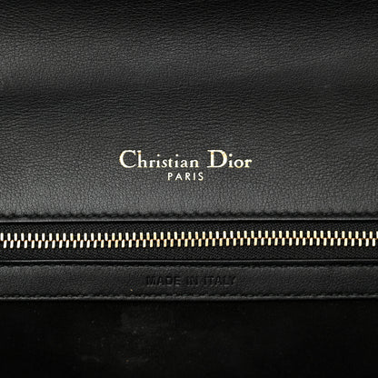 Christian Dior Calfskin Beaded Medium Diorama Flap Bag Black Gold 6 of 13