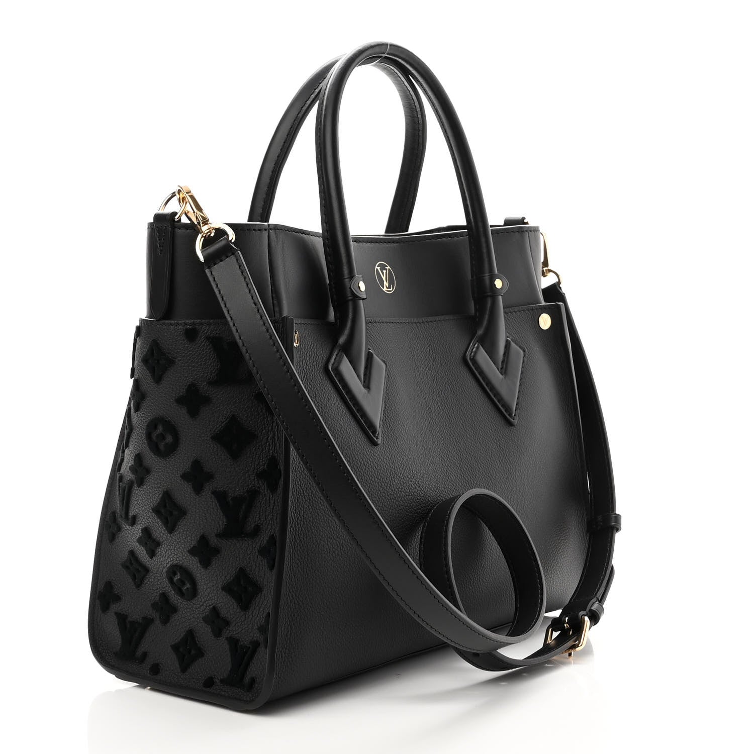 Louis Vuitton Calfskin Monogram Tufting On My Side Black 3 of 9