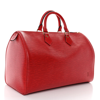 Louis Vuitton Epi Speedy 35 Castillan Red 3 of 9