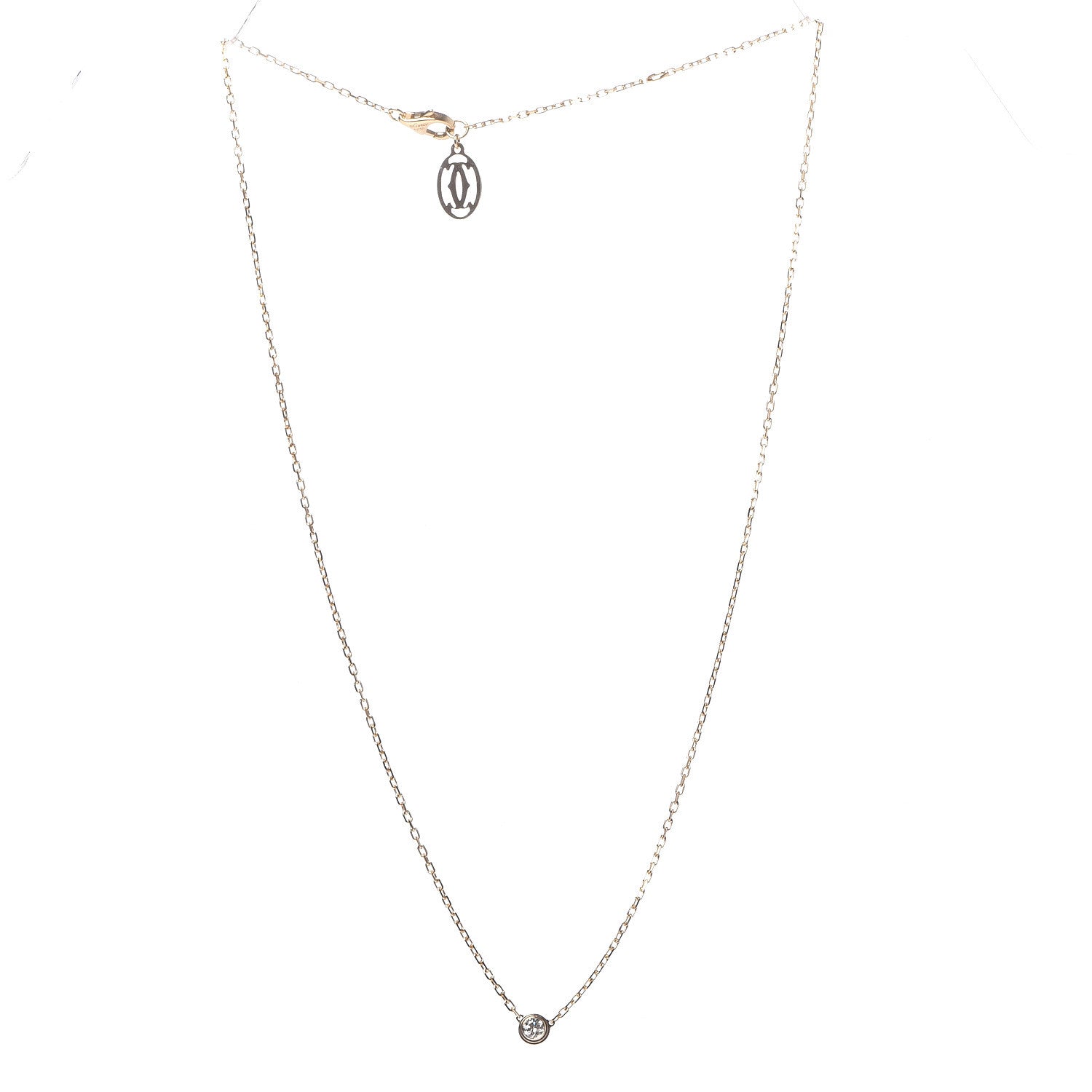Cartier 18K Yellow Gold Diamond SM D'Amour Pendant Necklace 2 of 6
