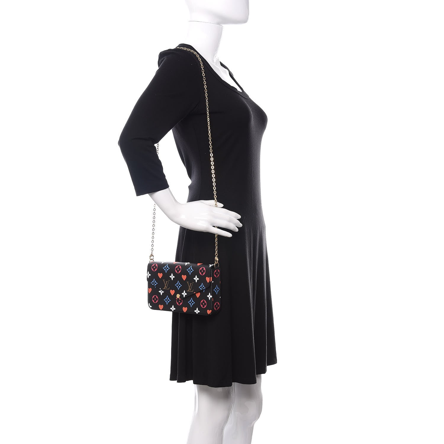 Louis Vuitton Game On Felicie Chain Wallet Black 2 of 12