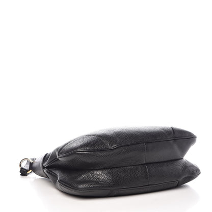 Prada Vitello Daino Pushlock Hobo Black 4 of 8