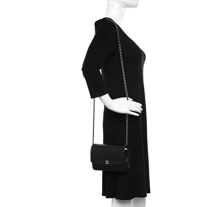 Chanel Caviar Sevruga Wallet on Chain WOC Black 3 of 14