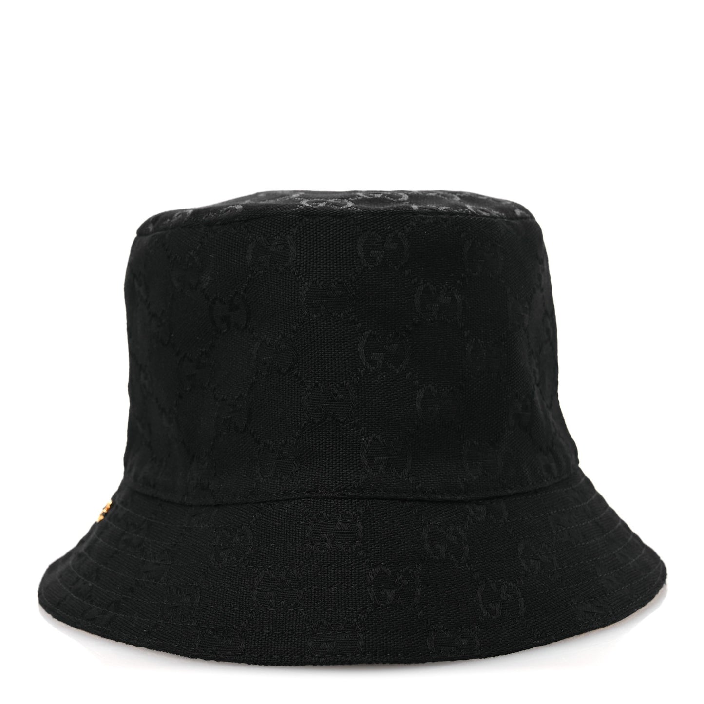 Canvas Monogram Reversible Bucket Hat L Black Beige