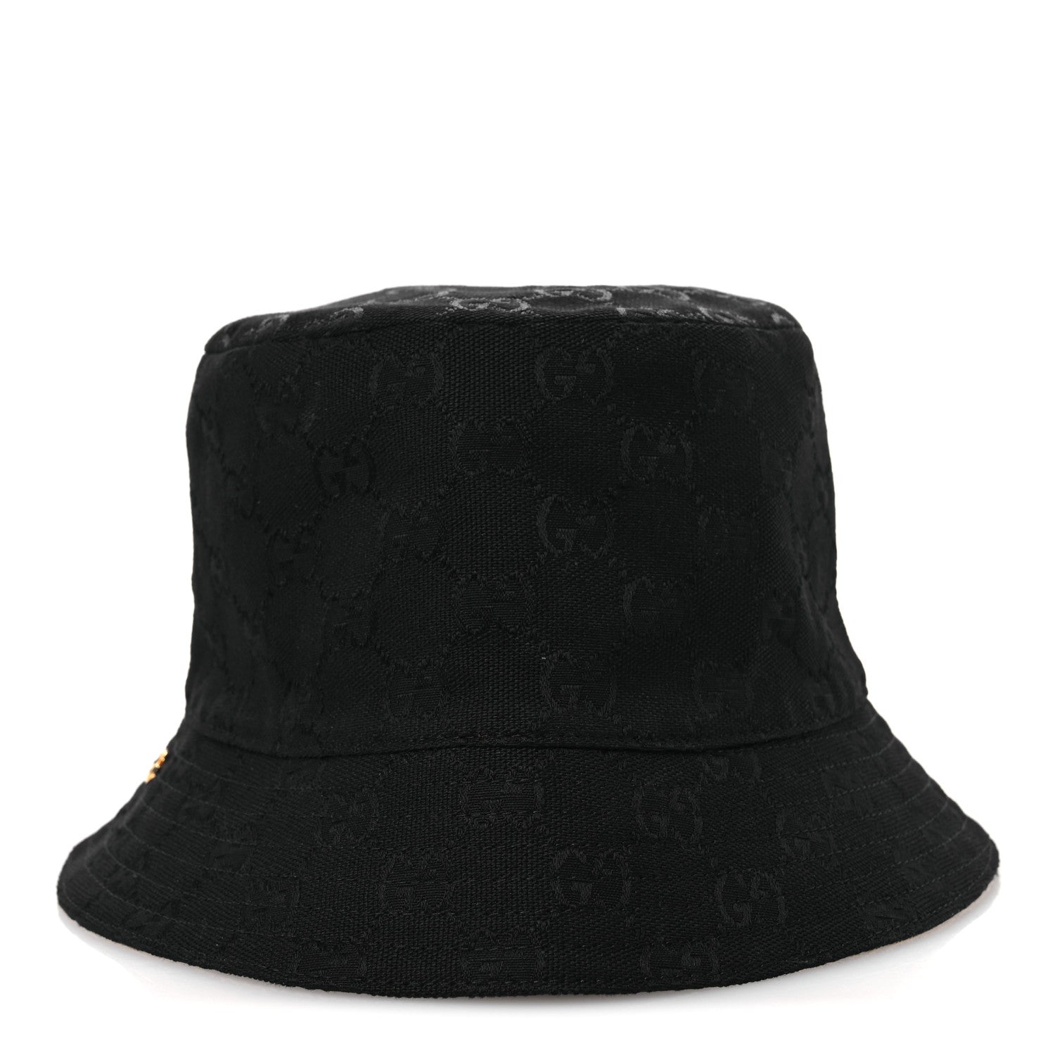 Gucci Canvas Monogram Reversible Bucket Hat L Black Beige 1 of 15
