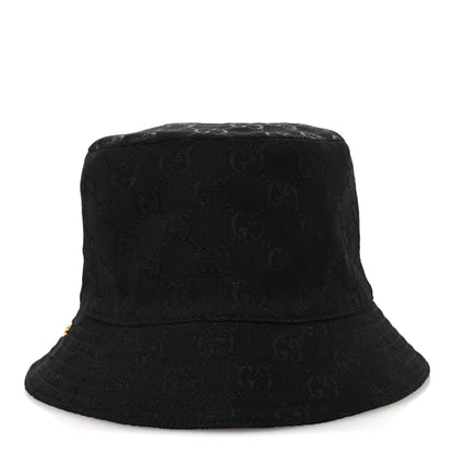 Gucci Canvas Monogram Reversible Bucket Hat L Black Beige 1 of 15