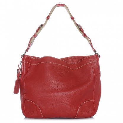 Prada Vitello Daino Hobo Rosso 1 of 8