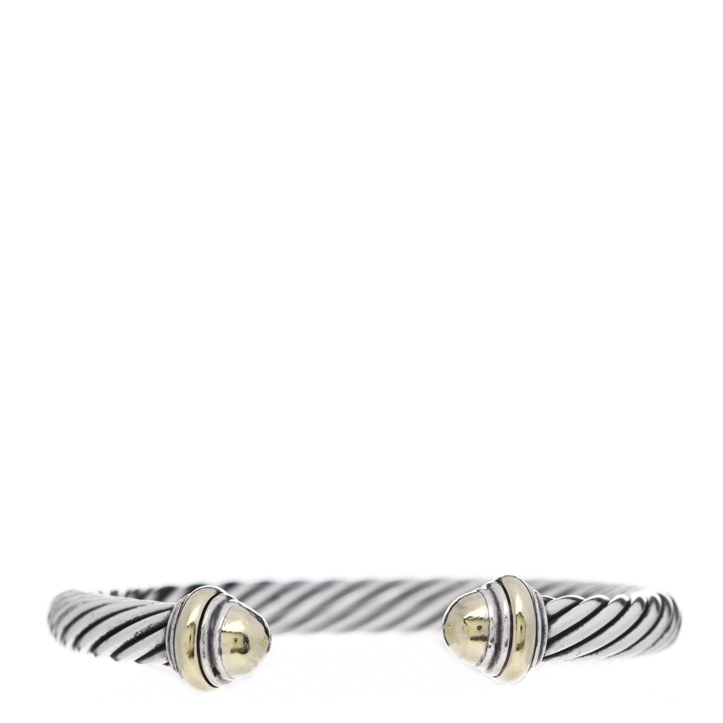 Sterling Silver 14K Yellow Gold 7mm Cable Classics Bracelet