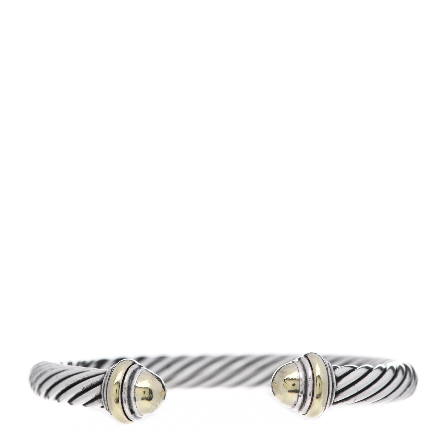 David Yurman Sterling Silver 14K Yellow Gold 7mm Cable Classics Bracelet 1 of 4