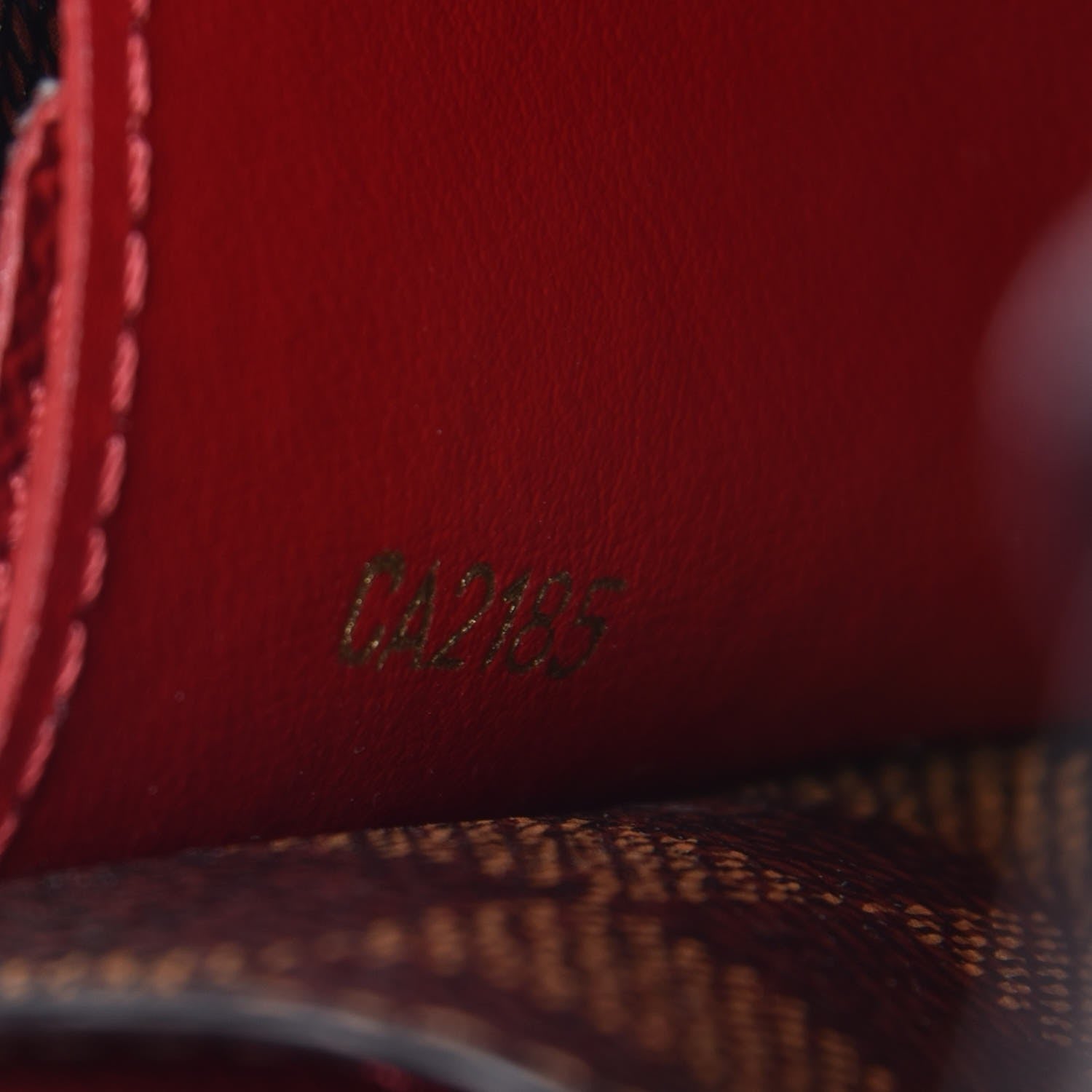 Louis Vuitton Damier Ebene Emilie Wallet Red 7 of 9