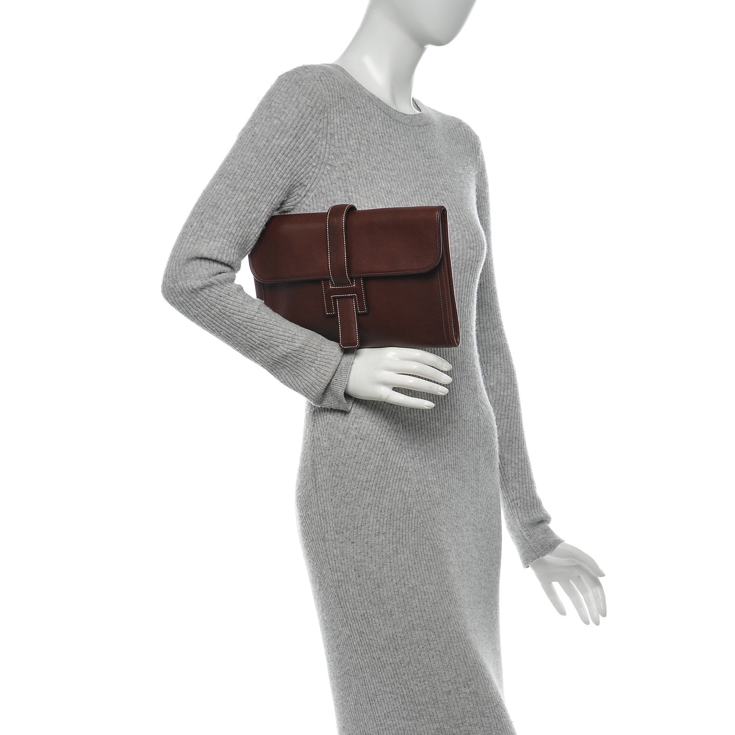 Hermes Evergrain Jige PM Clutch Havane 2 of 6