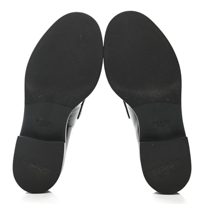 Prada Spazzolato Metal Triangle Logo 50mm Loafers 37 Black 10 of 22
