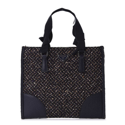 Prada Stuoia Tweed Cinghiale Grosgrain Tote 1 of 11