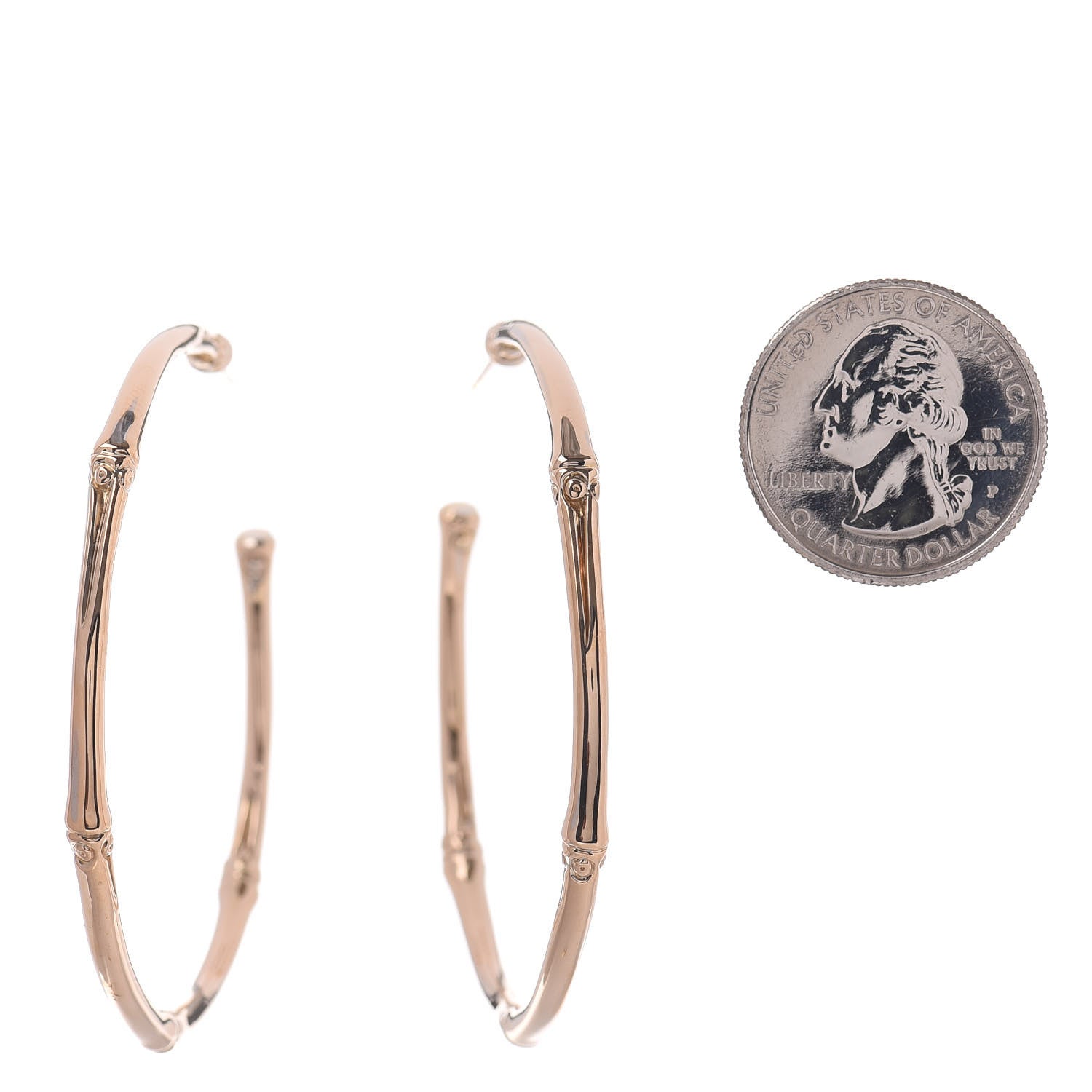 John Hardy 18K Yellow Gold 57mm Bamboo Hoop Earrings 2 of 4