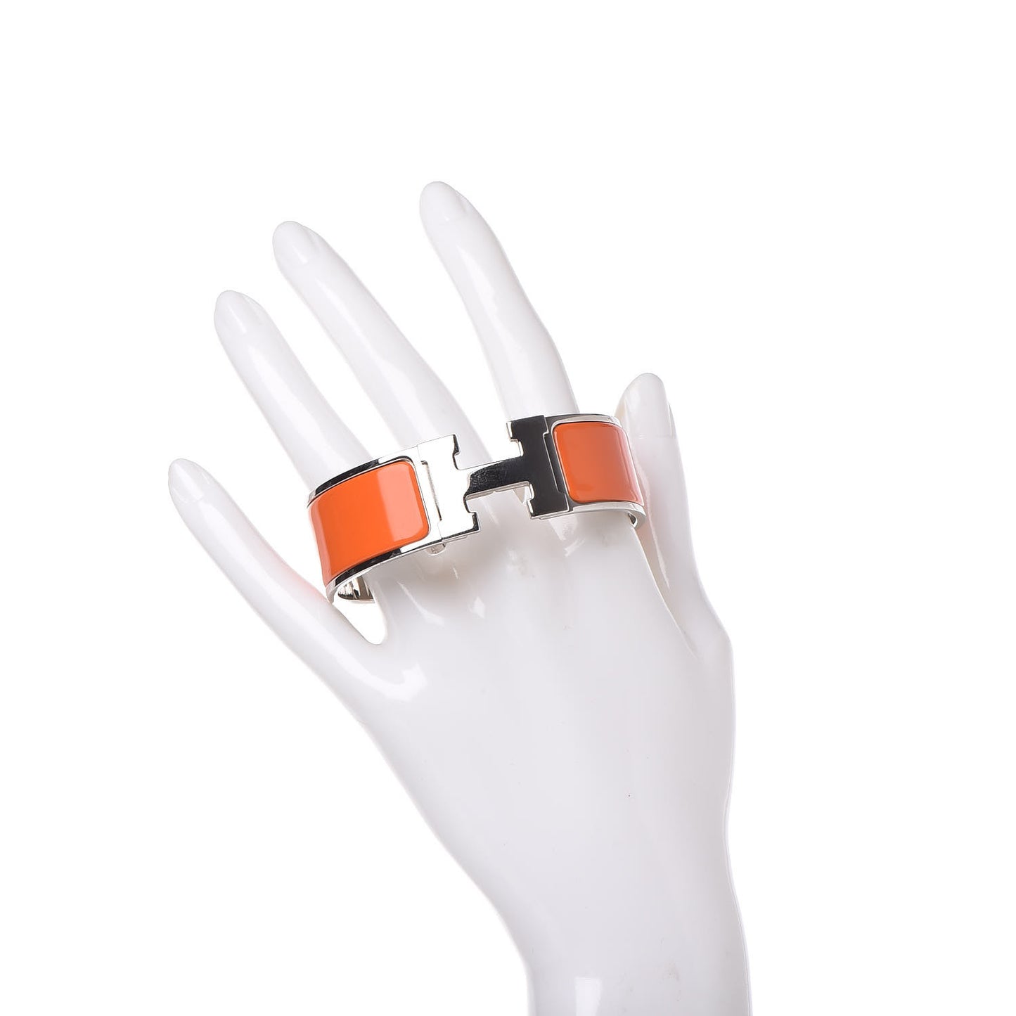 Enamel Wide Clic Clac H Bracelet GM Orange