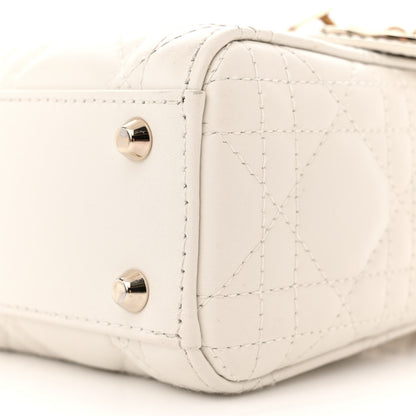 Christian Dior Lambskin Cannage Mini Lady Dior Latte 9 of 14