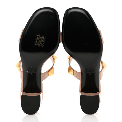Valentino Garavani Calfskin Roman Stud 60mm Slide Sandals 38 Rose Cannelle 5 of 11