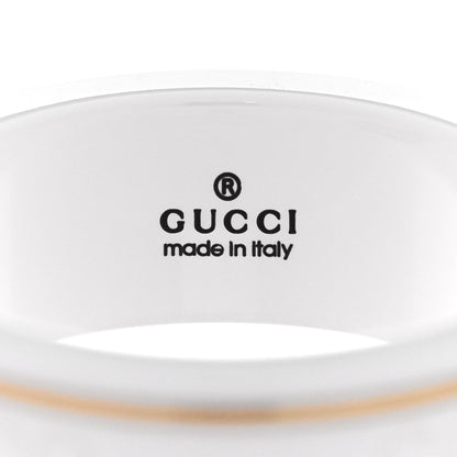 Gucci 18K Yellow Gold Zirconia 7mm Icon Band Ring 53 6.5 White 4 of 7