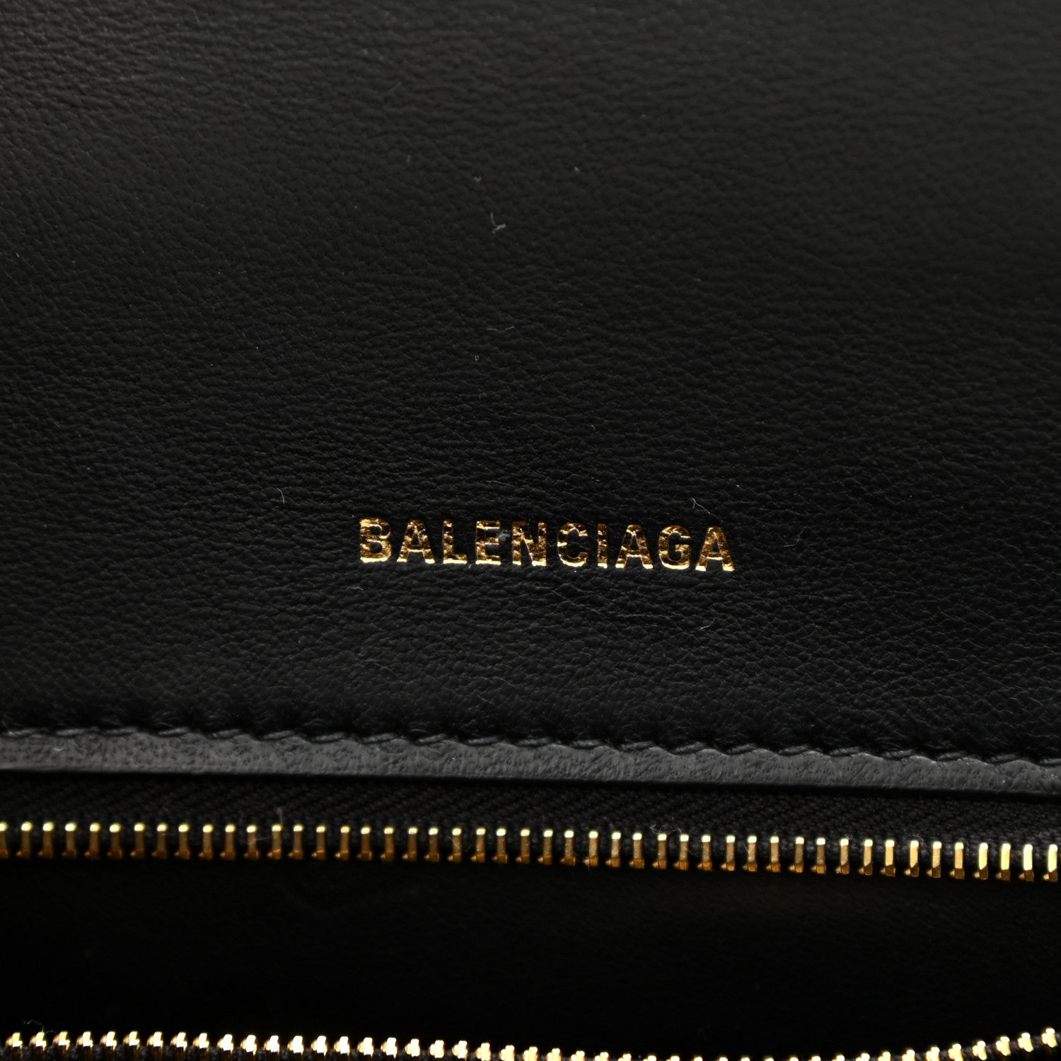 Balenciaga Shiny Calfskin Crocodile Embossed Small Hourglass Top Handle Bag Black 6 of 9
