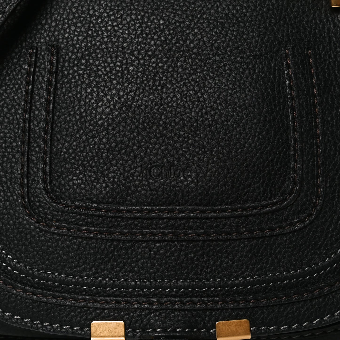 Calfskin Small Marcie Satchel Black