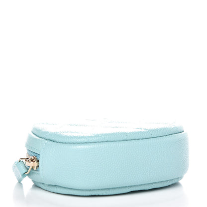 Chanel Caviar Quilted Zip Around Classic Coin Purse Light Blue 4 of 10