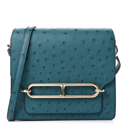 Hermes Ostrich Mini Sac Roulis Cobalt 1 of 11