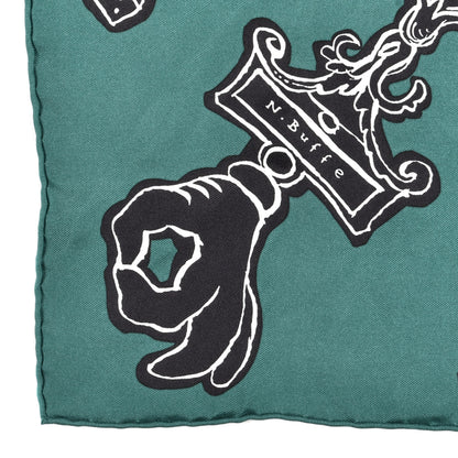 Hermes Silk Serio Ludere Scarf 90 Vert Black White 2 of 4