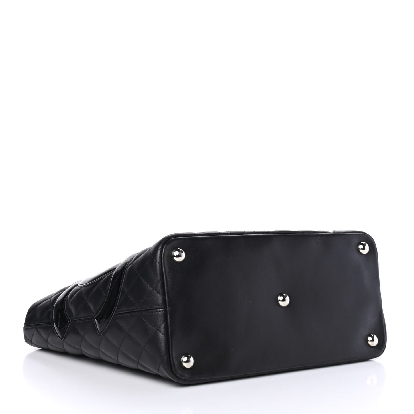 Calfskin Quilted Large Cambon Tote Black