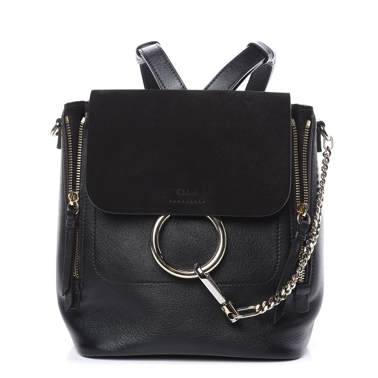 Chloe Suede Calfskin Small Faye Backpack Black 1 of 15