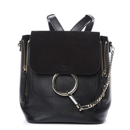 Chloe Suede Calfskin Small Faye Backpack Black 1 of 15