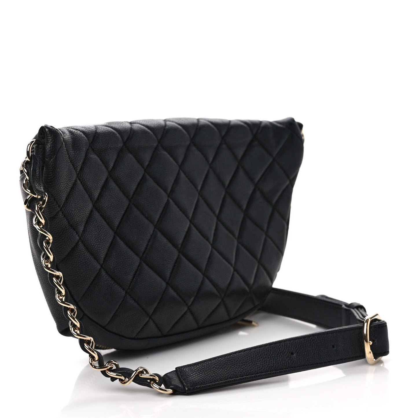 Caviar Quilted Business Affinity Waist Belt Bag Black