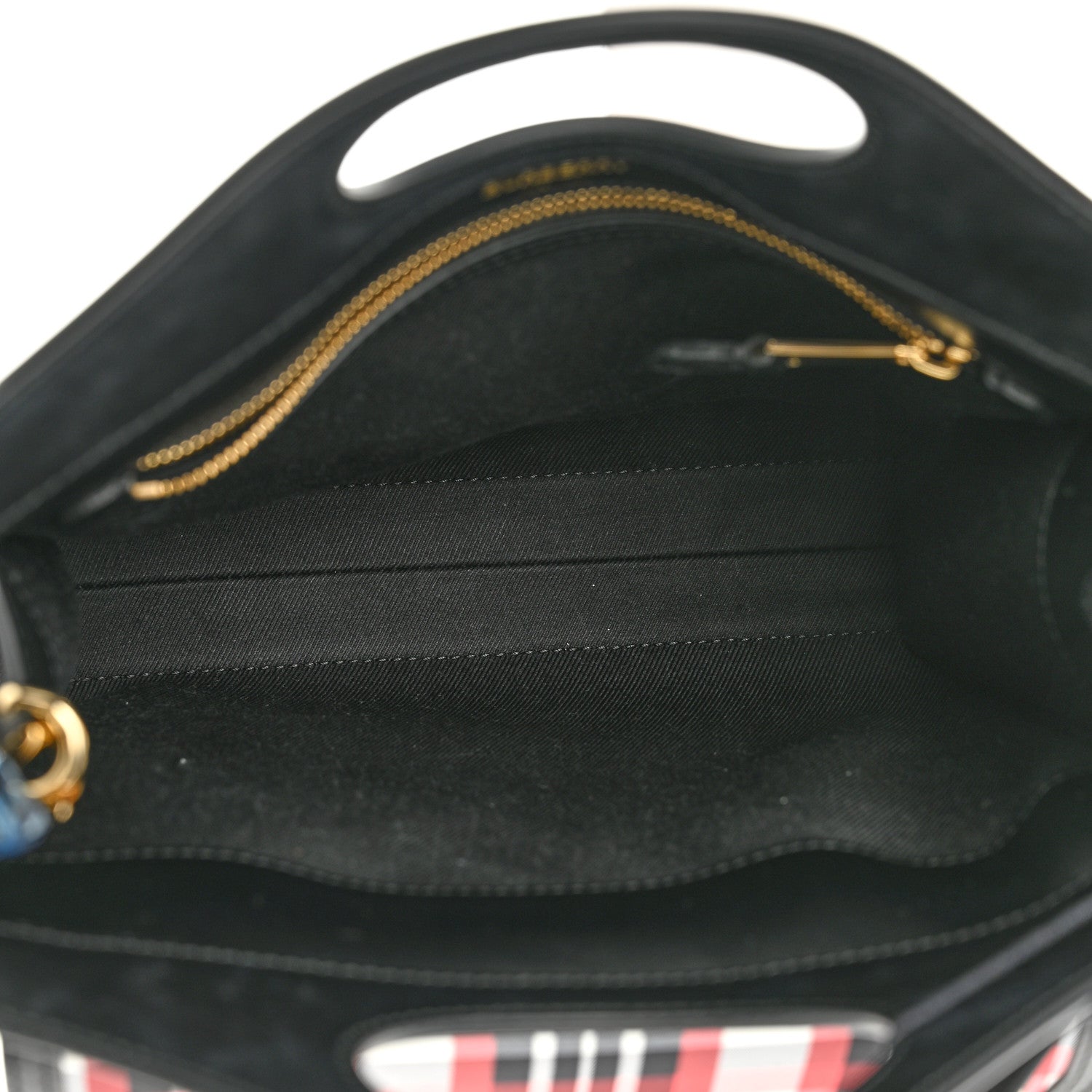 Burberry Calfskin Nylon Tartan Mini Pocket Bag Bright Red 5 of 9