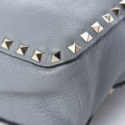Valentino Garavani Pebbled Calfskin Large Rockstud Flip-Lock Messenger Bag Light Stone 8 of 15