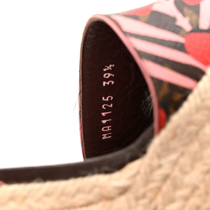 Louis Vuitton Monogram Jungle Dots Espadrille Wedge Sandals 39.5 Sugar Pink Poppy 9 of 11