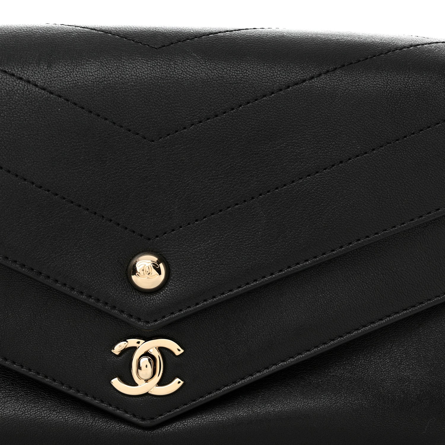Chanel Sheepskin Chevron Quilted Mini Double Chevron Flap Black 11 of 14
