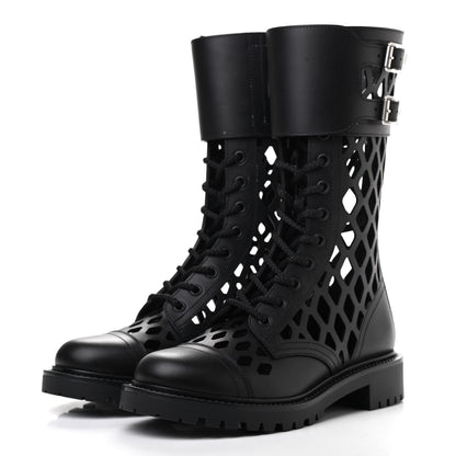 Christian Dior Matte Calfskin Womens D-Trap 30mm Tall Boots 35.5 Black 3 of 7