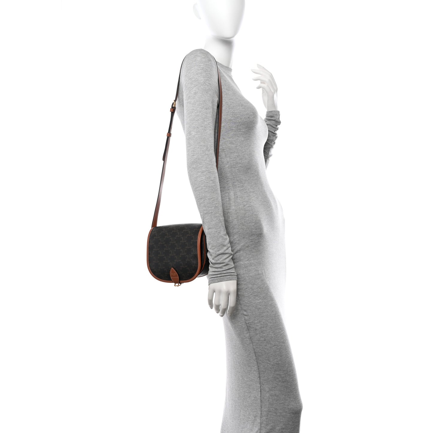 Triomphe Canvas Medium Folco Bag Tan